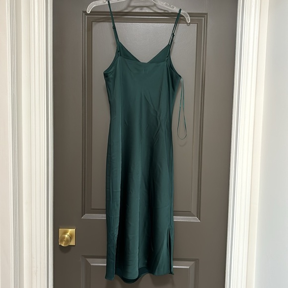 Sam Edelman green satin slip dress 8 - Picture 2 of 5